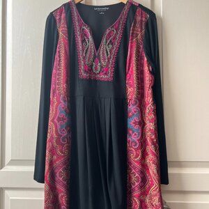 Soft Surroundings Embroidered Tunic Black Dress